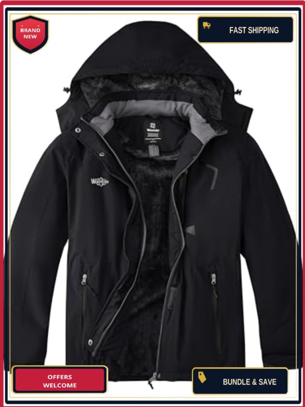 Women's Plus Size Waterproof Ski Jacket Snowboarding Coat Windproof Hood
